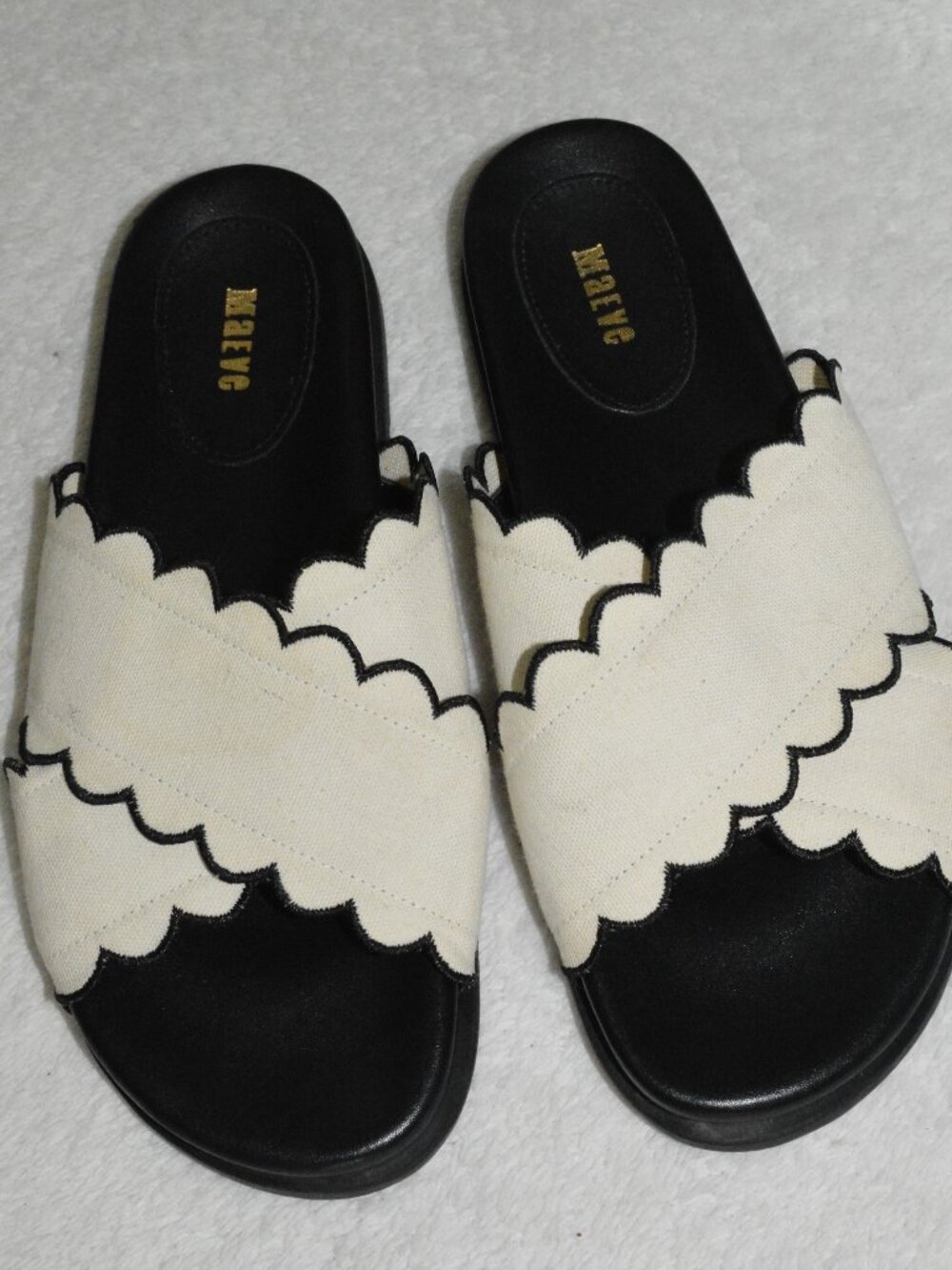Maeve Women's Scallop Banded Slide Sandals by Anthropologie size 38/US 7.5